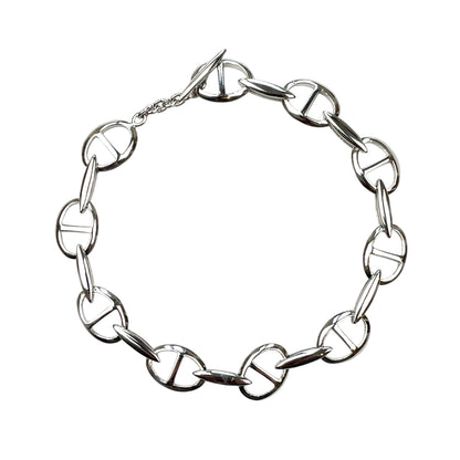Silver Oval Link Bracelet (9")