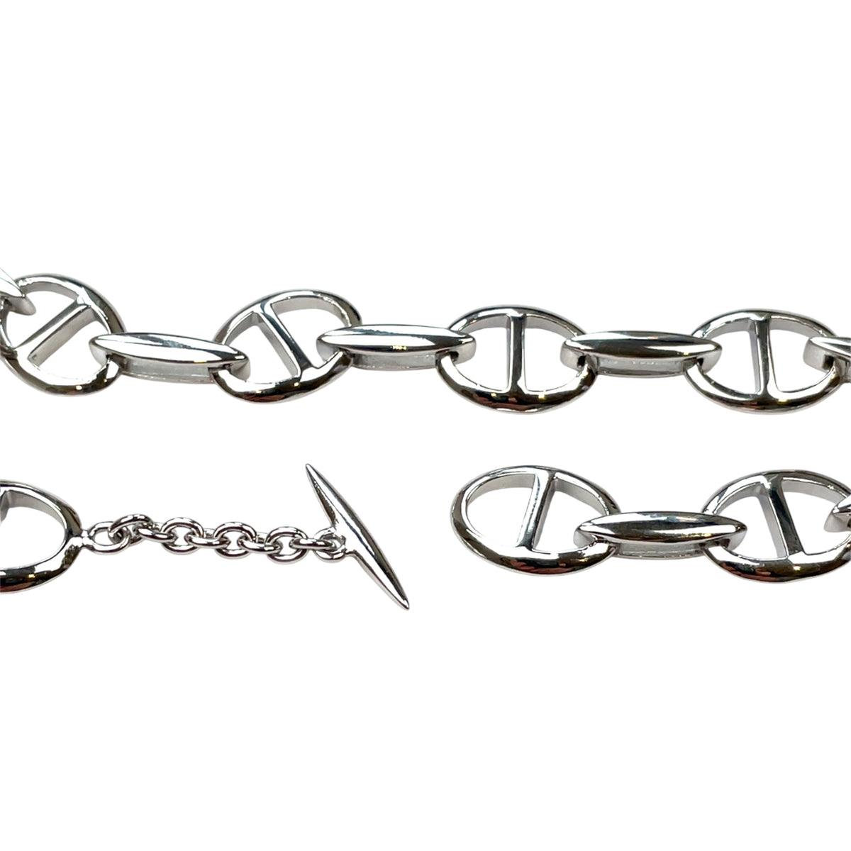 Silver Oval Link Bracelet (9")
