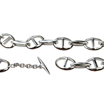 Silver Oval Link Bracelet (9")