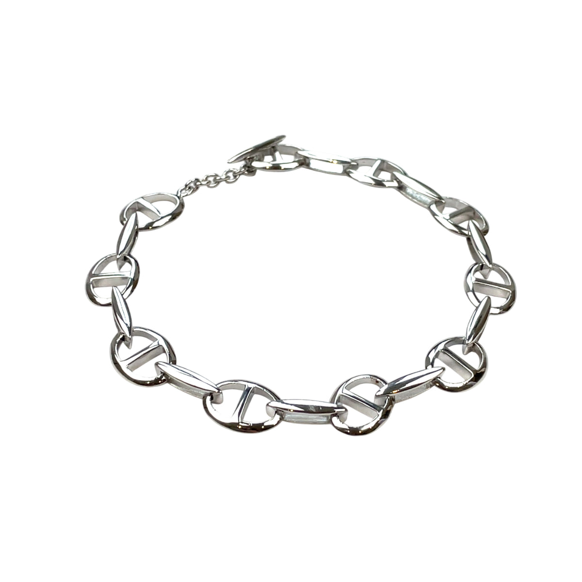 Silver Oval Link Bracelet (9")