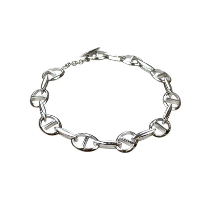 Silver Oval Link Bracelet (9")