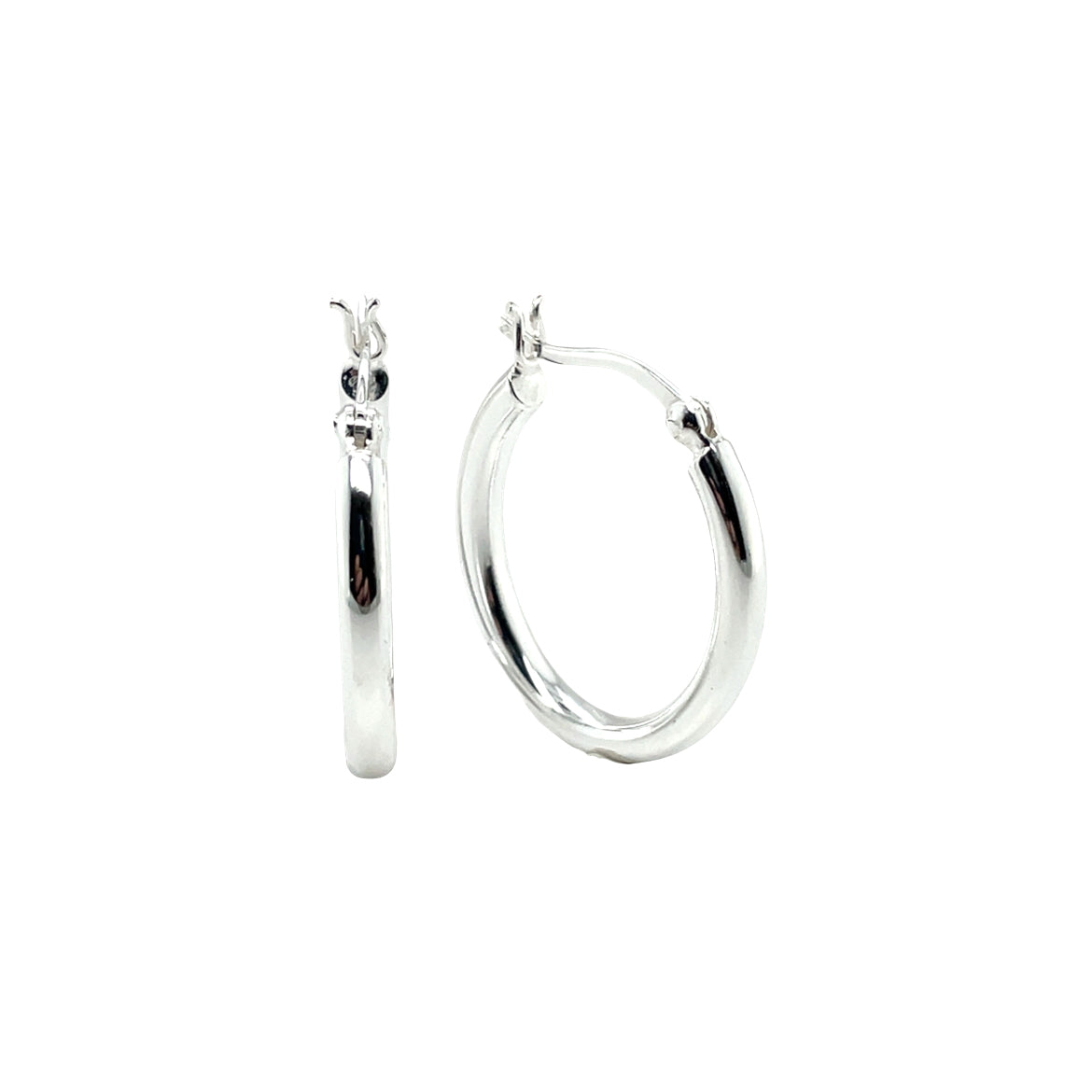 Silver Oval Hoop Earrings