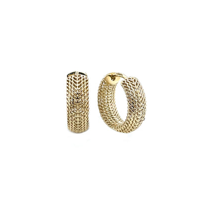 9ct Yellow Gold Filigree Hoop Earrings