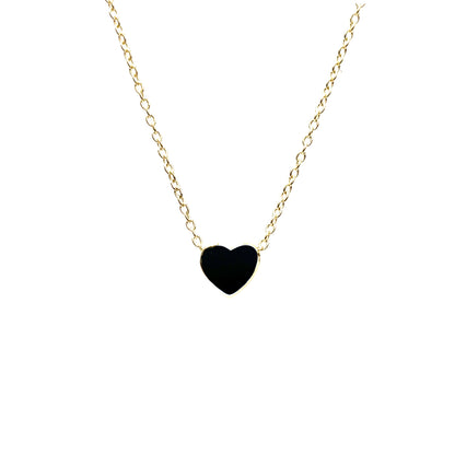 9ct Yellow Gold Heart Necklace (16-18")