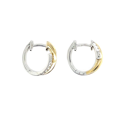 18ct White & Yellow Gold Diamond Earrings
