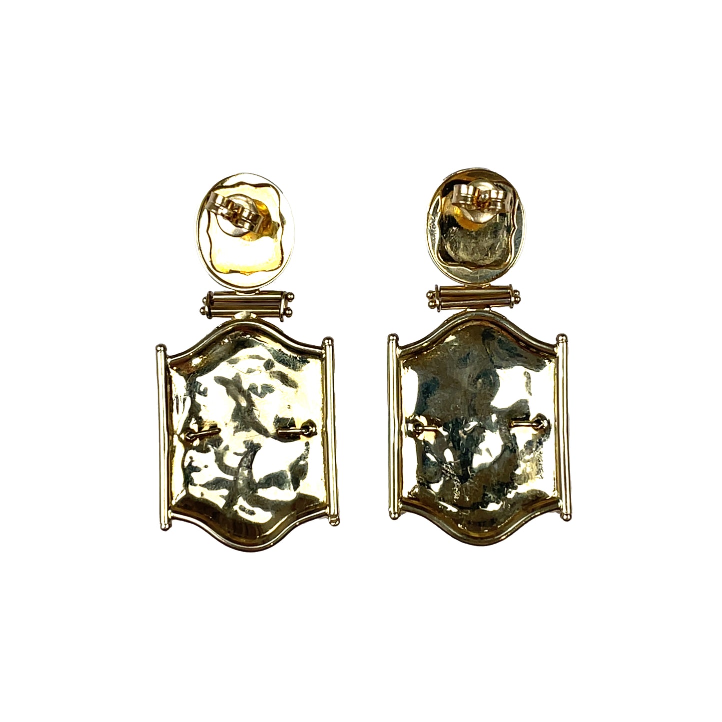 18ct Yellow Gold Greek Revival Style Turquoise Earrings