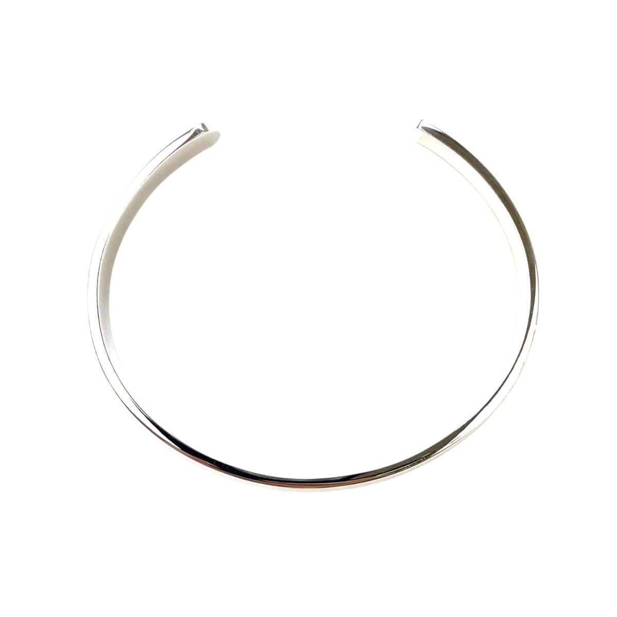 Silver D-Shape Cuff Bangle