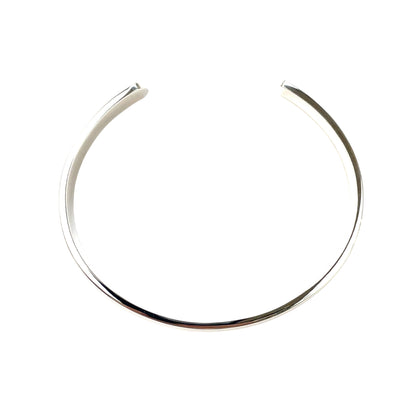 Silver D-Shape Cuff Bangle