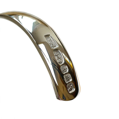 Silver D-Shape Cuff Bangle