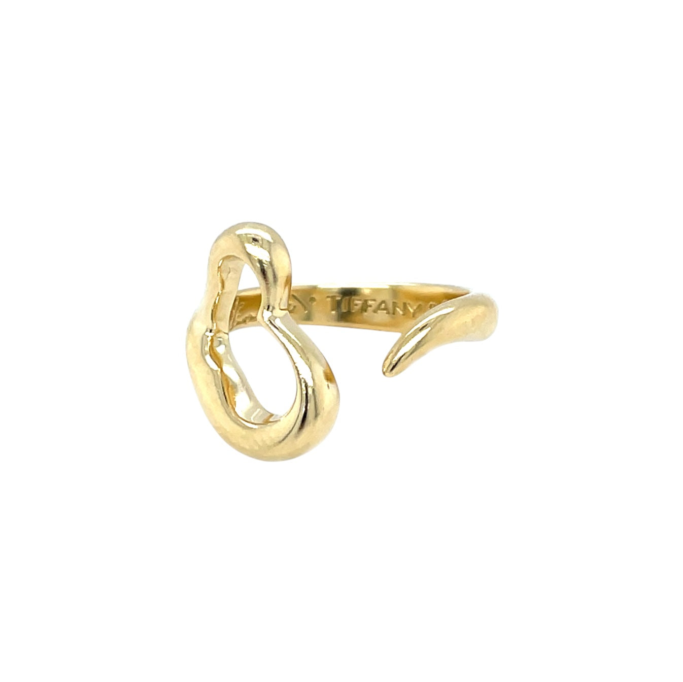 18ct Yellow Gold Tiffany & Co. Elsa Peretti Open Heart Ring (K1/2)