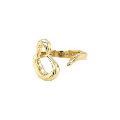 18ct Yellow Gold Tiffany & Co. Elsa Peretti Open Heart Ring (K1/2)
