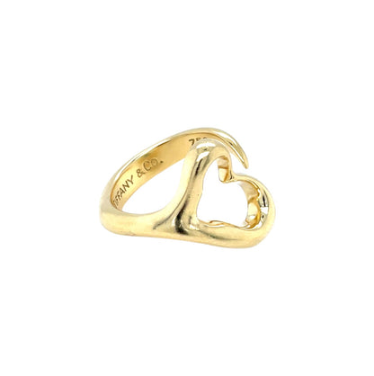 18ct Yellow Gold Tiffany & Co. Elsa Peretti Open Heart Ring (K1/2)