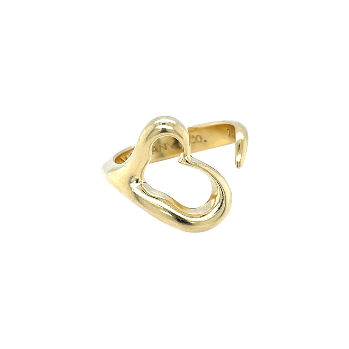 18ct Yellow Gold Tiffany & Co. Elsa Peretti Open Heart Ring (K1/2)