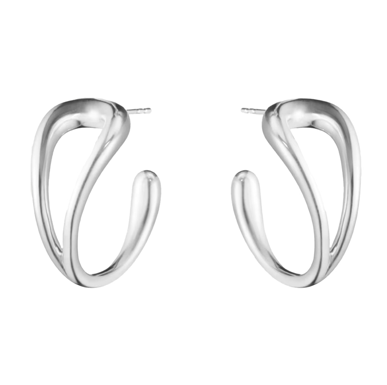 Georg Jensen Mercy Silver Swirl Hoop Earrings