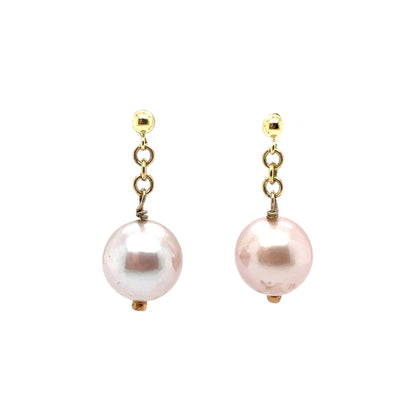 18ct Yellow Gold Akoya Pearl Drop Earrings