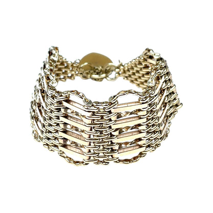 9ct Yellow Gold Gate Bracelet with Engraved Padlock (7")