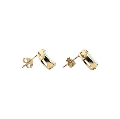 9ct Yellow Gold Pear-Shaped Opal Rubover Stud Earrings