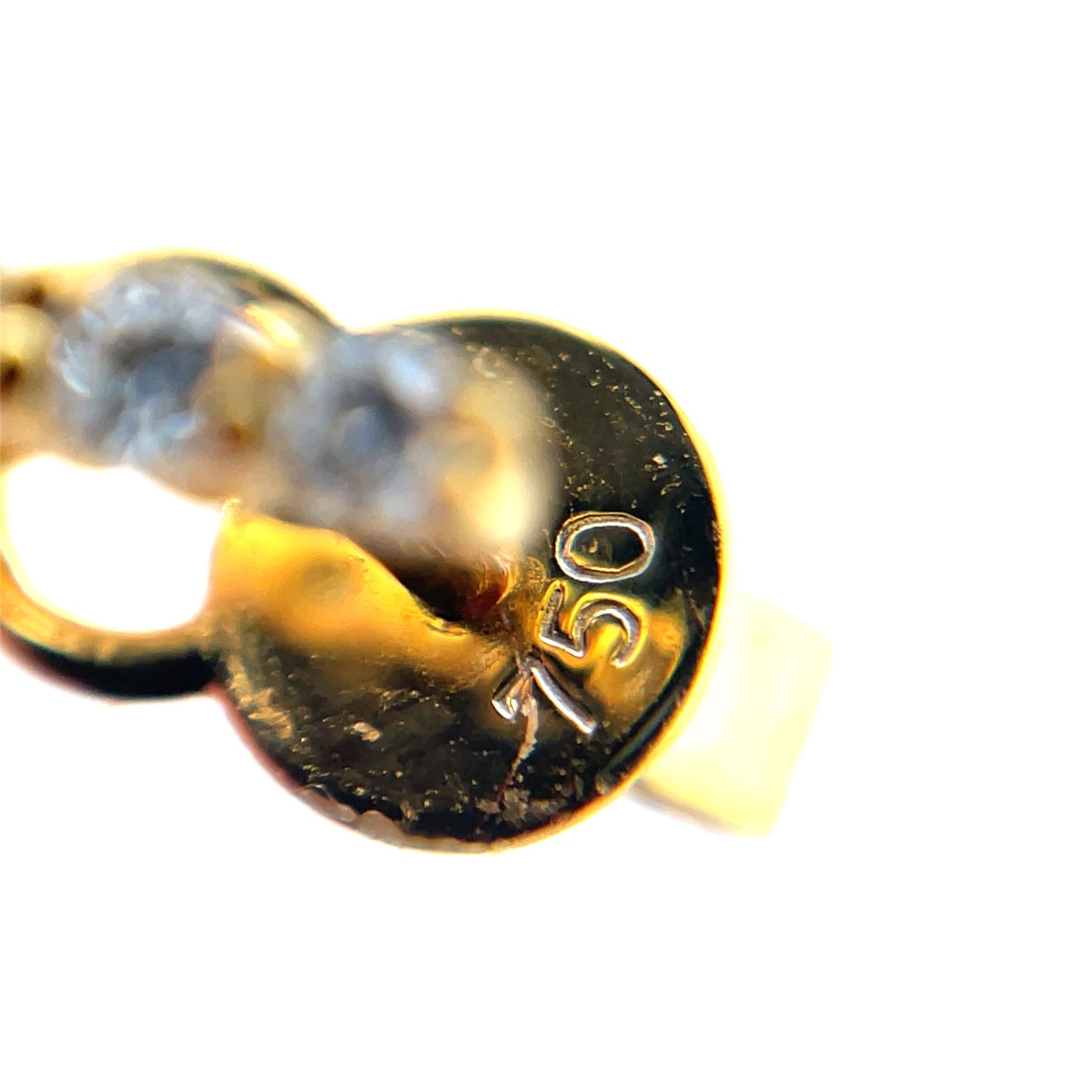 18ct Yellow Gold Diamond & Pearl Drop Earrings