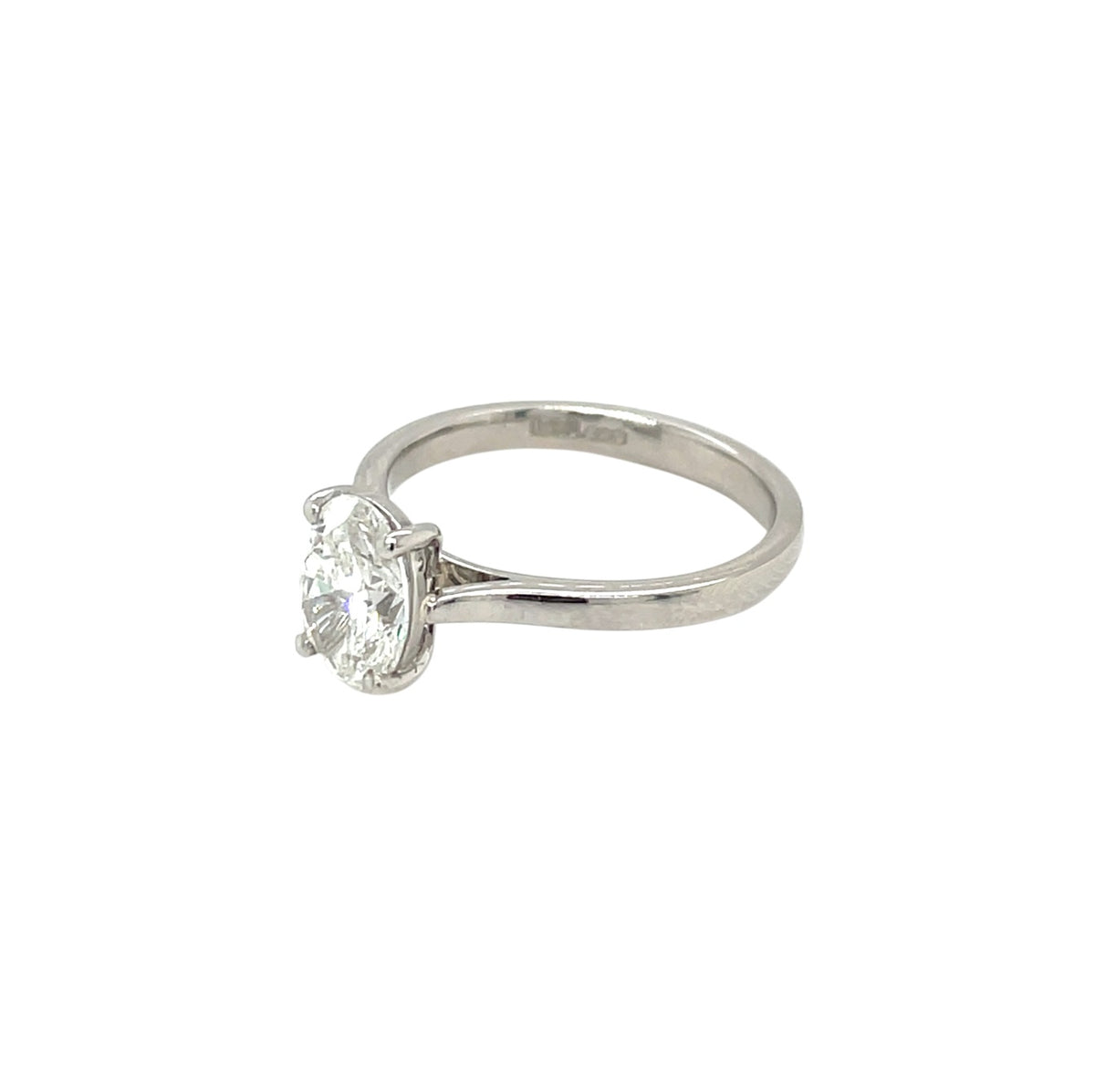 Platinum Oval Diamond Solitaire Ring (L1/2)