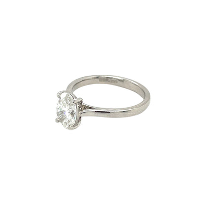 Platinum Oval Diamond Solitaire Ring (L1/2)