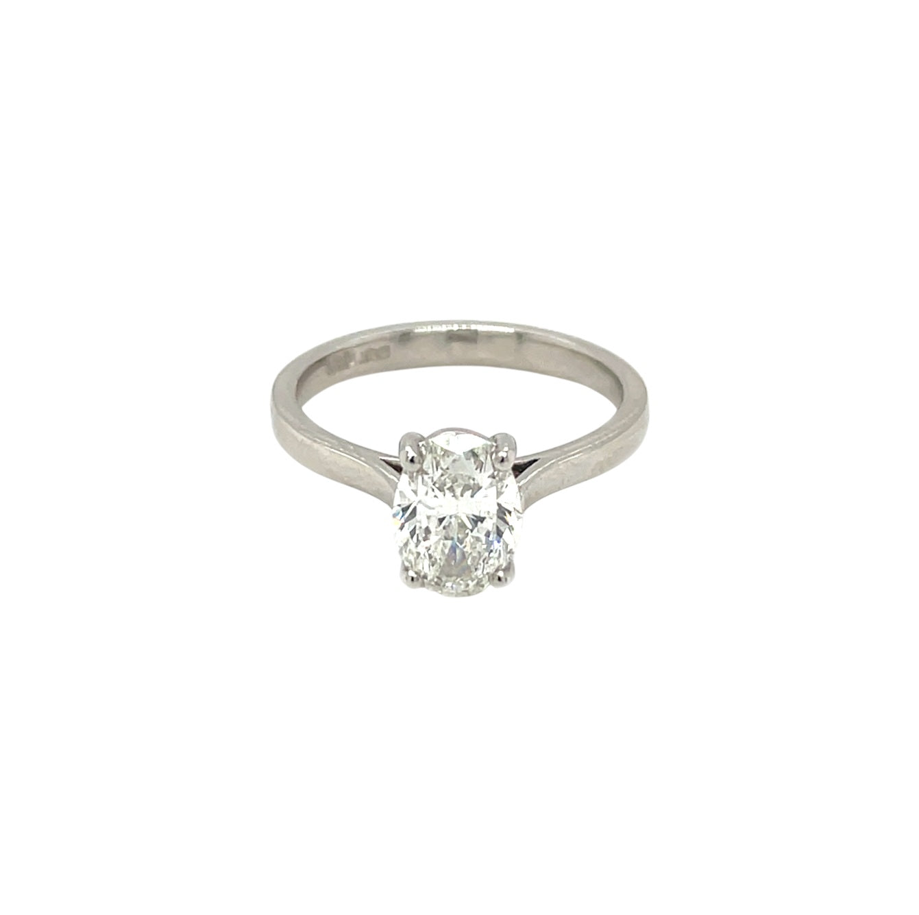 Platinum Oval Diamond Solitaire Ring (L1/2)