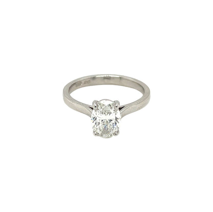 Platinum Oval Diamond Solitaire Ring (L1/2)
