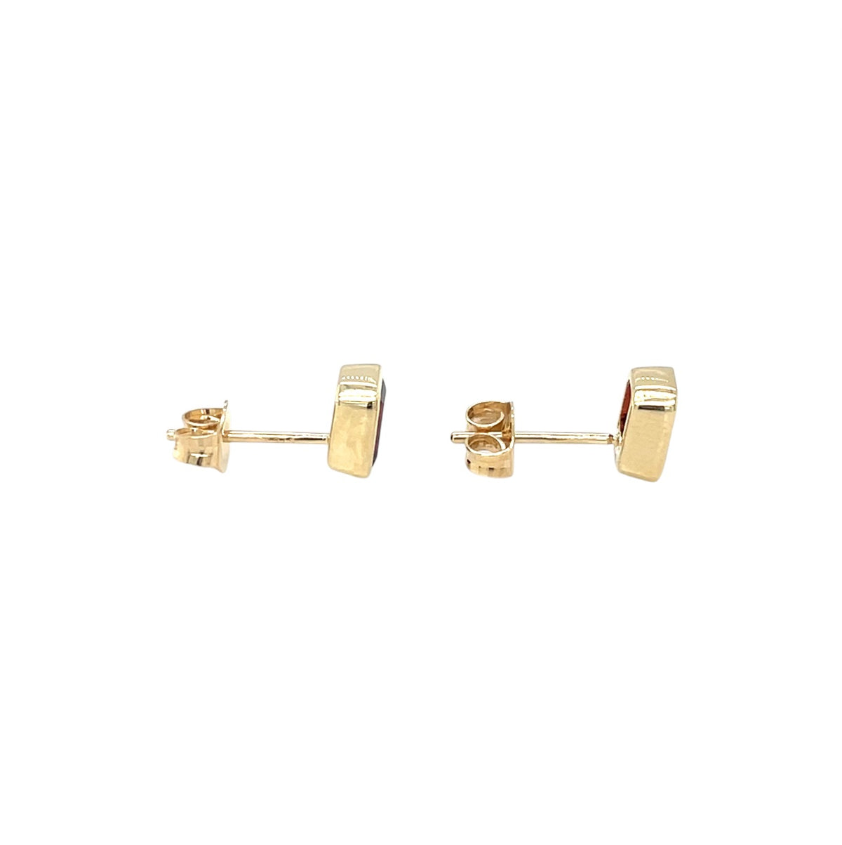 9ct Yellow Gold Octagonal Garnet Stud Earrings
