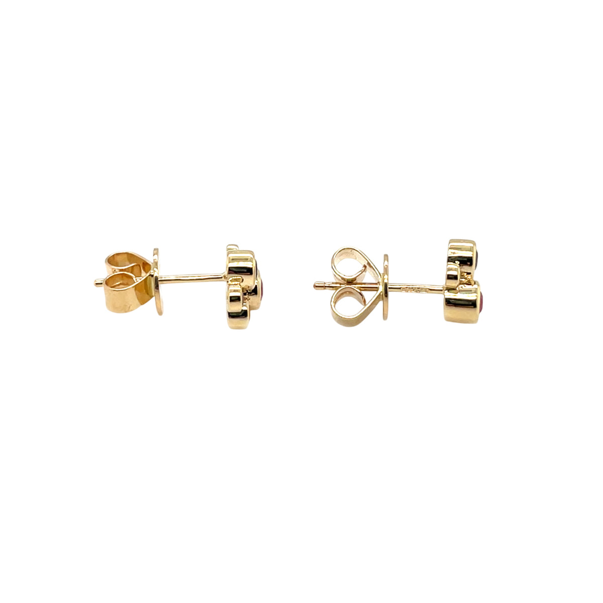 18ct Yellow Gold Fancy Sapphire Cluster Stud Earrings