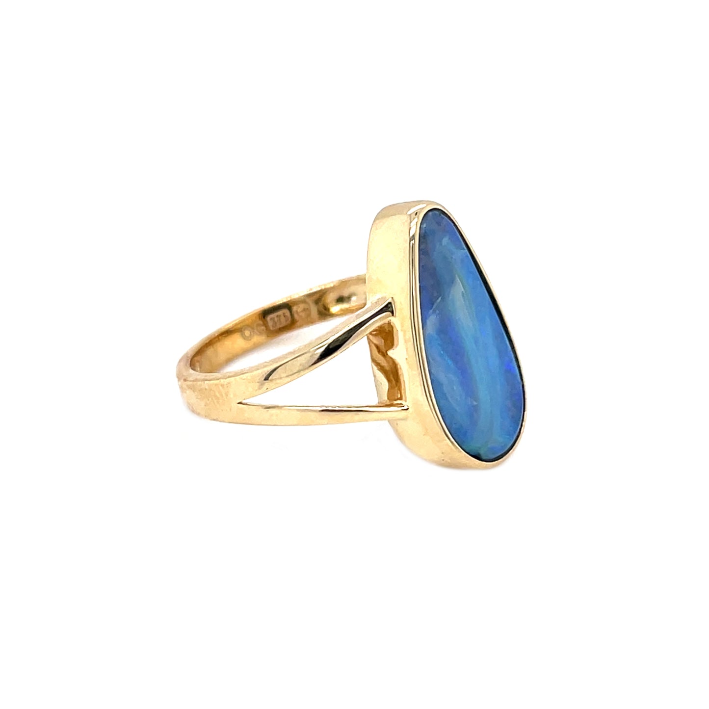 Silver Queensland Boulder Opal Ring (N1/2)