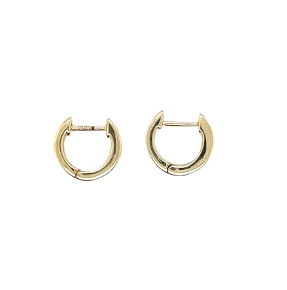 9ct Yellow Gold Diamond Huggie Hoop Earrings