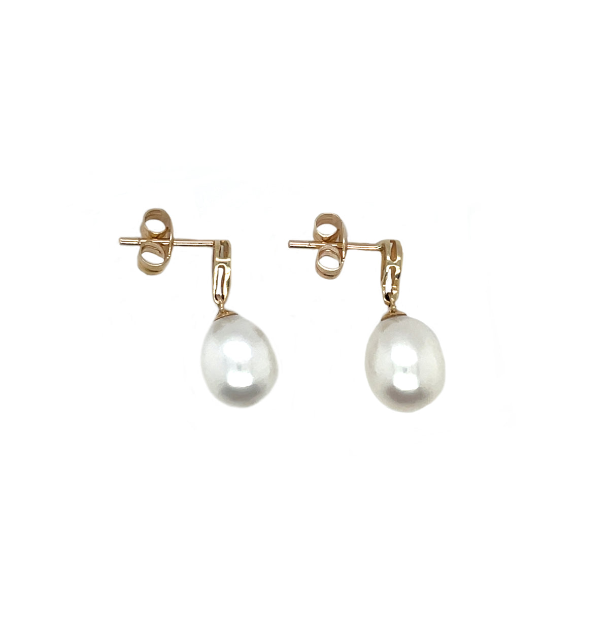9ct Yellow Gold Cultured Pearl Drop Earrings