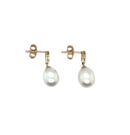 9ct Yellow Gold Cultured Pearl Drop Earrings