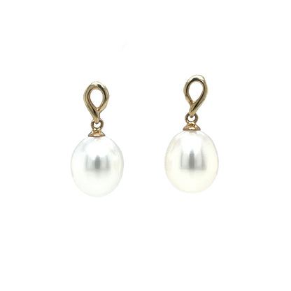 9ct Yellow Gold Cultured Pearl Drop Earrings