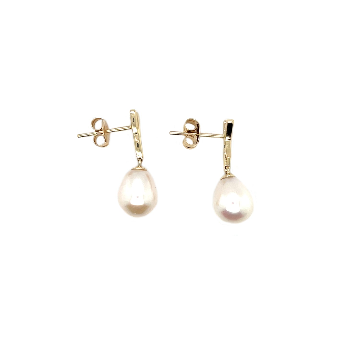 9ct Yellow Gold Cultured Pearl Drop Earrings