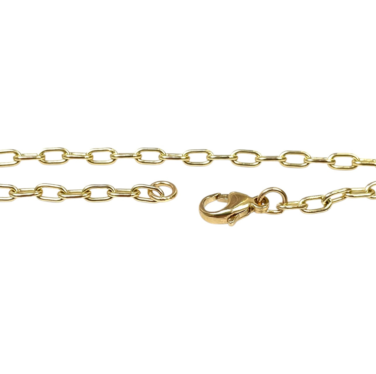 9ct Yellow Gold Rounded Paperclip Link Bracelet (7.5")