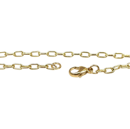 9ct Yellow Gold Rounded Paperclip Link Bracelet (7.5")