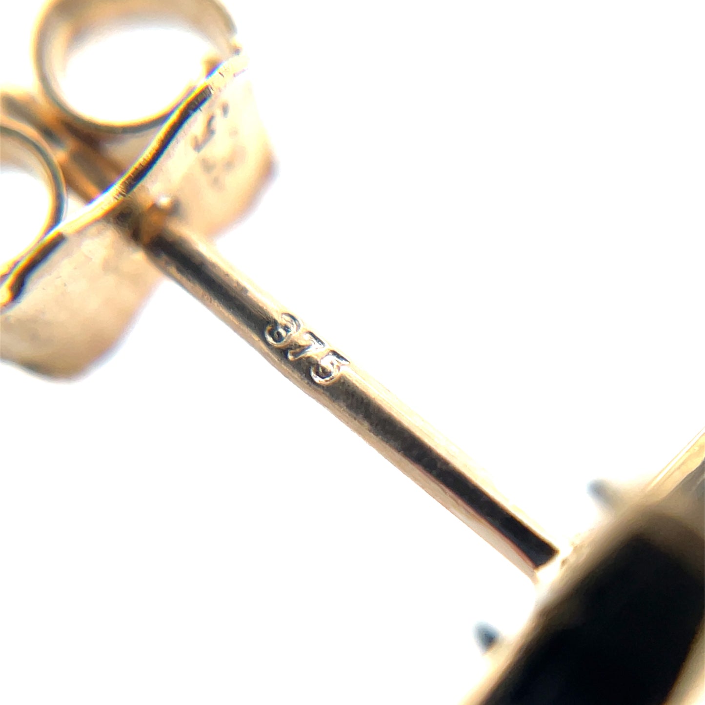 9ct Yellow Gold Onyx Kiss Stud Earrings