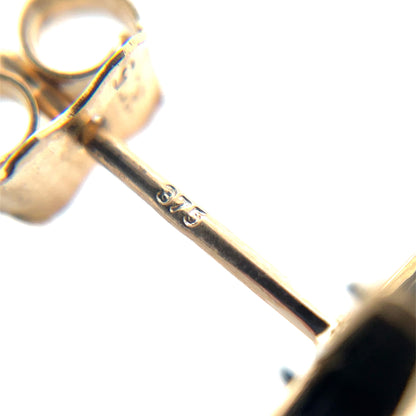 9ct Yellow Gold Onyx Kiss Stud Earrings