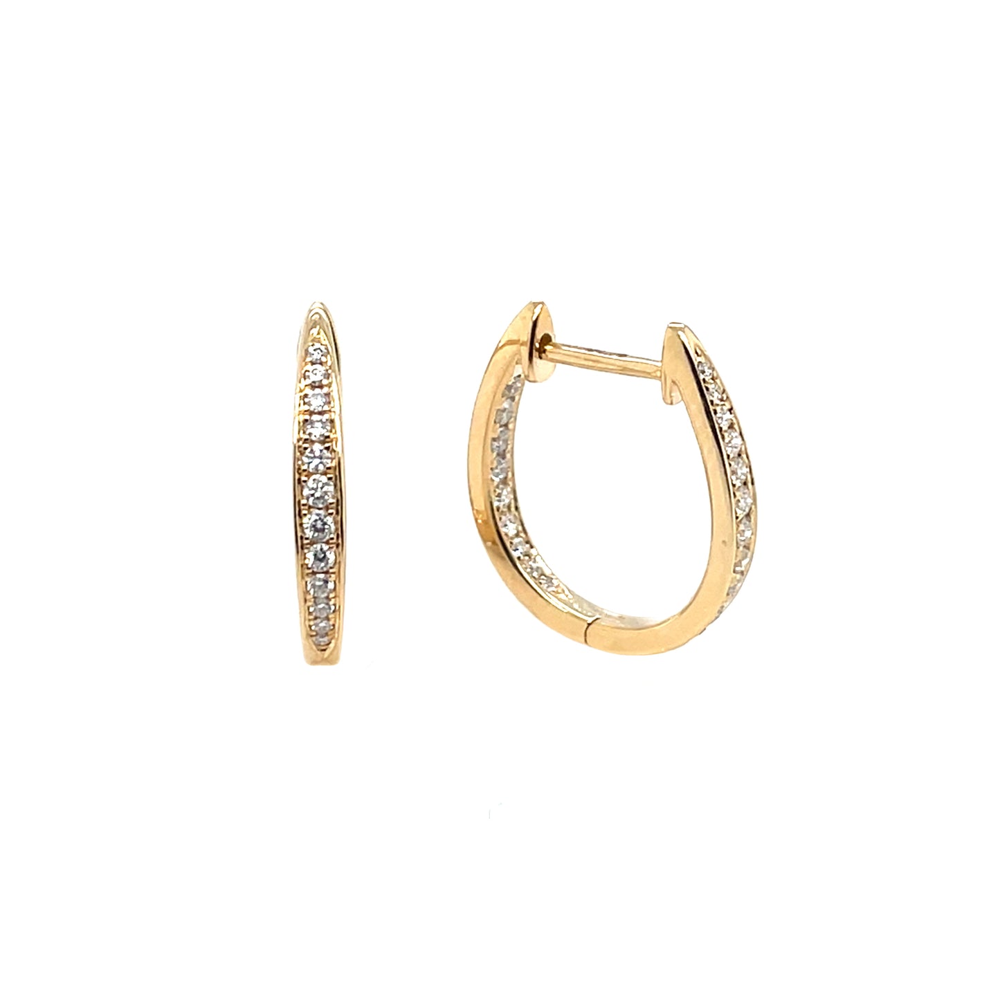 9ct Yellow Gold Graduating Diamond Hoop Earrings