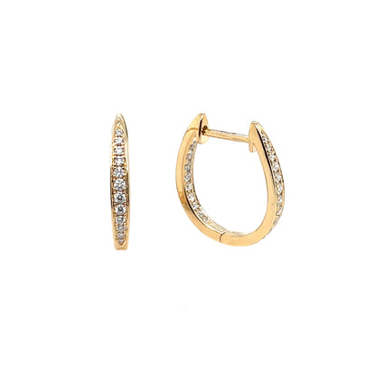 9ct Yellow Gold Graduating Diamond Hoop Earrings