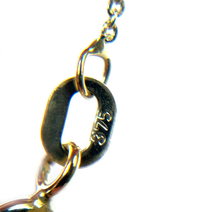 9ct Yellow Gold Pavé Diamond Pear Pendant & Chain (16-18")