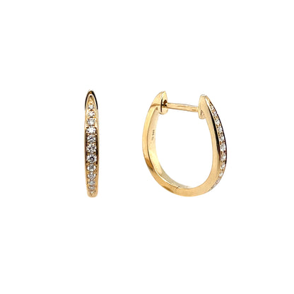 9ct Yellow Gold Diamond Set Graduated Hoops