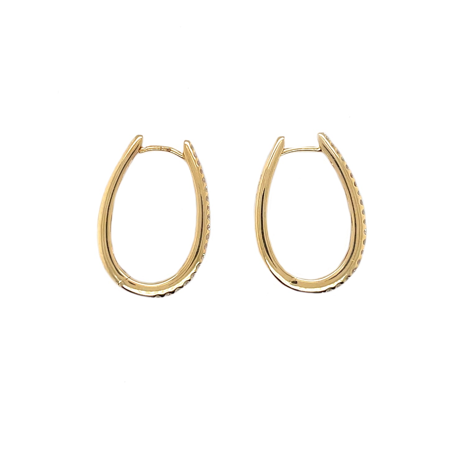 18ct Yellow Gold Diamond Hoop Earrings