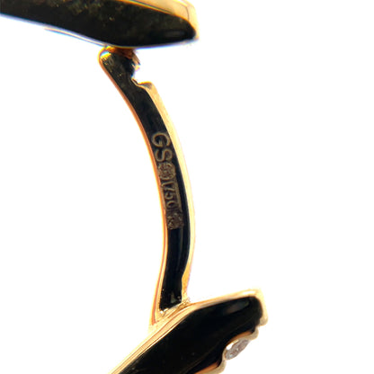 18ct Yellow Gold Diamond Hoop Earrings