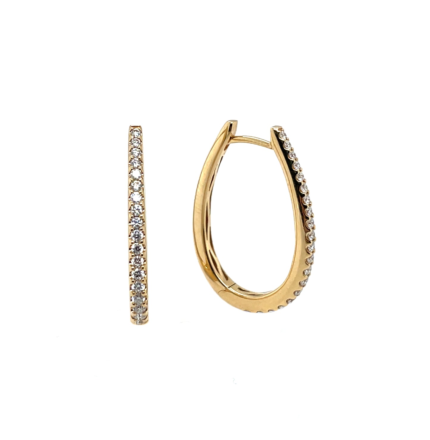 18ct Yellow Gold Diamond Hoop Earrings