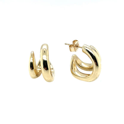 9ct Yellow Gold Curve Hoop Earrings