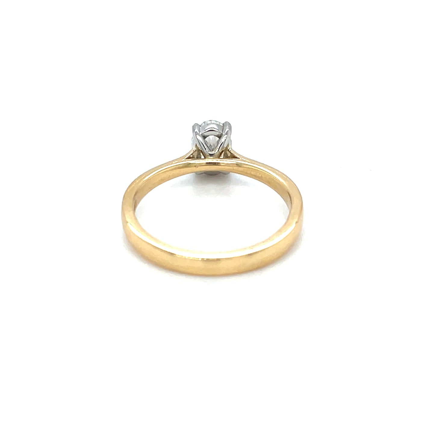 18ct Yellow Gold & Platinum Oval Diamond Single Stone Ring (M1/2)