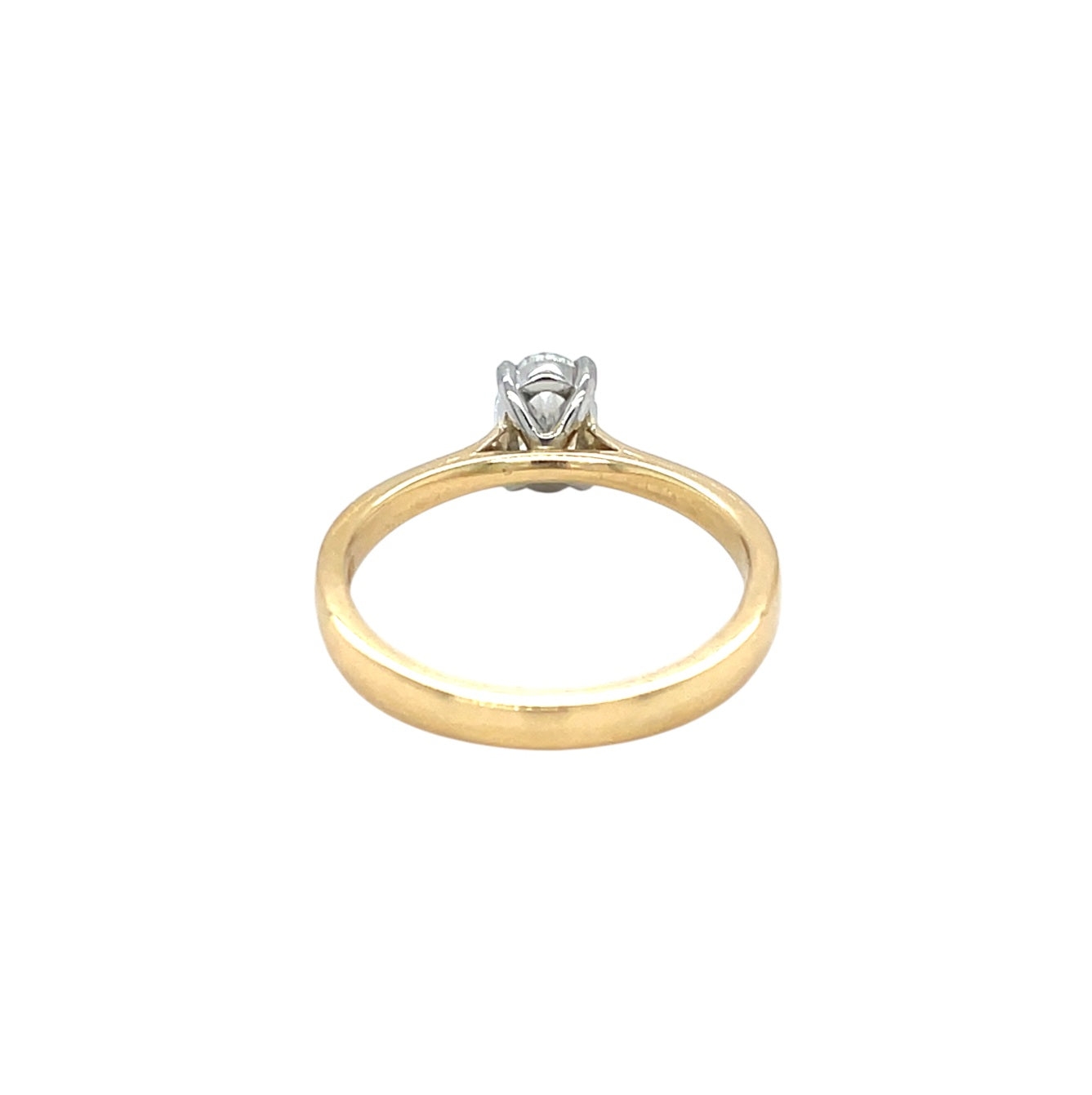18ct Yellow Gold & Platinum Oval Diamond Single Stone Ring (M1/2)