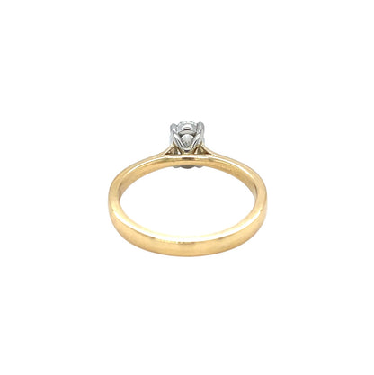 18ct Yellow Gold & Platinum Oval Diamond Single Stone Ring (M1/2)