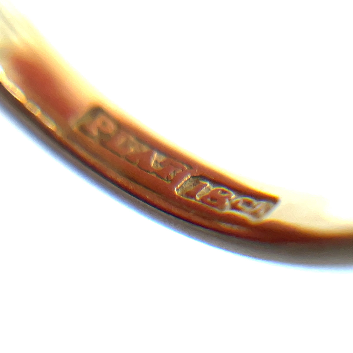 18ct Yellow Gold Old Cut Diamond Plaque Ring (O1/2)